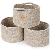 Cestos de armazenamento de corda de algodão da Maxuni 25x25x18 cm, pacote com 3