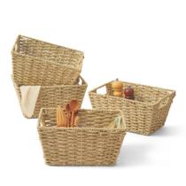 Cestos de armazenamento de vime Artera Medium Woven Seagrass, pacote com 4