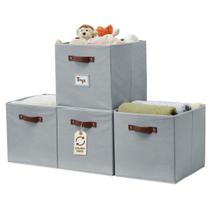 Cestos de armazenamento DECOMOMO Storage Cube Bins 38x33x33cm 4 unidades cinza