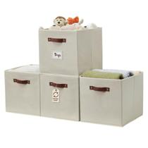 Cestos de armazenamento DECOMOMO Storage Cube Bins 38x33x33cm Bege 4 unidades