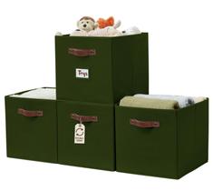 Cestos de armazenamento DECOMOMO Storage Cube Bins 38x33x33cm verde oliva