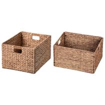 Cestos de armazenamento EHemco Retangular Water Hyacinth Wicker