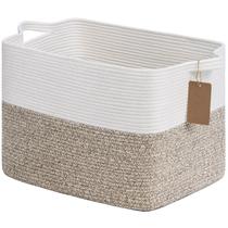 Cestos de armazenamento Goodpick Woven para organizar marrom/branco