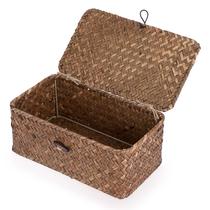 Cestos de armazenamento Hipiwe Wicker Shelf Cestos com tampa Seagrass Cestos de armazenamento Hipiwe Wicker Shelf Cestos com tampa Seagrass
