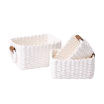 Cestos de armazenamento LA JOLIE MUSE, tecido e corda de papel reciclado, conjunto de 3 Cestos de armazenamento LA JOLIE MUSE, tecido e corda de papel reciclado, conjunto de 3