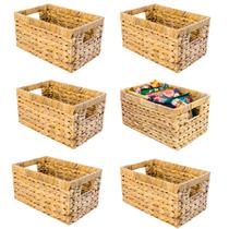 Cestos de armazenamento M4DECOR Water Hyacinth Wicker, conjunto de 6