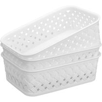 Cestos de armazenamento MaxGear Organization, 3 pacotes de plástico branco Cestos de armazenamento MaxGear Organization, 3 pacotes de plástico branco