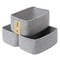 Cestos de armazenamento MiniArk 29x19x12 cm, tecido de algodão, pacote com 3