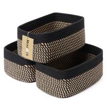 Cestos de armazenamento MiniArk para organizar 3 pacotes: preto, marrom