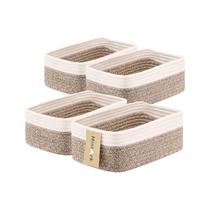 Cestos de armazenamento MiniArk Woven Rope 29x19x12cm, pacote com 4
