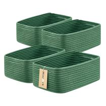 Cestos de armazenamento MiniArk Woven Rope 33x22x13cm, pacote com 4 unidades, verdes