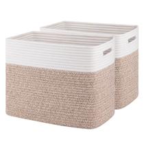 Cestos de armazenamento OIAHOMY FSB-H-P-02 100% algodão, pacote com 2 marrons Cestos de armazenamento OIAHOMY FSB-H-P-02 100% algodão, pacote com 2 marrons