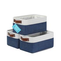 Cestos de armazenamento OrganiHaus Small, pacote com 3, azul marinho/branco Cestos de armazenamento OrganiHaus Small, pacote com 3, azul marinho/branco