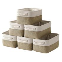 Cestos de armazenamento Sacyic Small for Shelves, tecido, pacote com 6