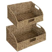 Cestos de armazenamento StorageWorks Pantry Seagrass, conjunto de 2