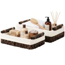 Cestos de armazenamento StorageWorks Water Hyacinth Brown, pacote com 2 Cestos de armazenamento StorageWorks Water Hyacinth Brown, pacote com 2