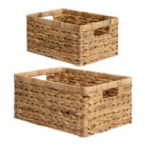 Cestos de armazenamento StorageWorks Wicker Water Hyacinth, conjunto de 2 Cestos de armazenamento StorageWorks Wicker Water Hyacinth, conjunto de 2