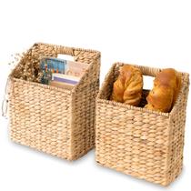 Cestos de armazenamento suspensos KOLWOVEN Wicker, conjunto de 2 jacintos de água