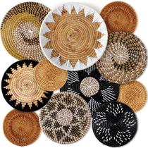 Cestos de parede de tecido boho Xuhal, 11 peças, decoração Bulrush Cestos de parede de tecido boho Xuhal, 11 peças, decoração Bulrush