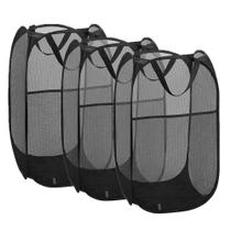 Cestos de roupa suja Larpur Pop Up, pacote com 3 unidades, poliéster preto Cestos de roupa suja Larpur Pop Up, pacote com 3 unidades, poliéster preto