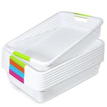 Cestos Organizadores BeapTcely 8 Unidades 38x25x8 cm Branco Cestos Organizadores BeapTcely 8 Unidades 38x25x8 cm Branco