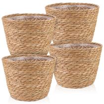 Cestos para Plantas RZJSLSHANHAI 26x19x19 cm de Capim-Marinho, 4 Peças Cestos para Plantas RZJSLSHANHAI 26x19x19 cm de Capim-Marinho, 4 Peças