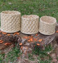 Cestos sisal 3 unidades para flor. Base emborrachada para não molhar Cestos sisal 3 unidades para flor. Base emborrachada para não molhar