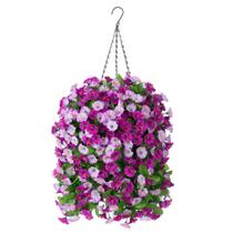 Cestos suspensos INXUGAO com flores artificiais Darkorchid