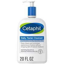 CETAPHIL - Limpador Facial Diário para Pele Sensível, Oleosa e Mista, Novo 566ml, Espuma Suave, Livre de Sabão, Hipoalergênico
