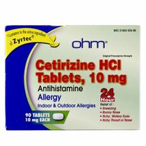 Cetirizine 90 Tabs da Zyrtec (pacote com 6)