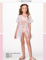 CF biquini de um ombro so e kimono em tela rosa