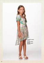 CF maio c/ manga bufante e saia mullet em tela estampada bege