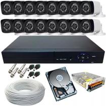 Cftv Kit 16 Câmeras Infra 20 Metros Dvr Multi Hd - Completo