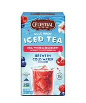Chá Celestial Seasonings Cold Brew Frutas Vermelhas e Blueberry Sem Cafeína 18 Sachês Pacote com 6