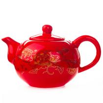 Chá chinês porcelanato Vermelho Wedding Set Presentes Celebração Clássica Cerâmica China Kungfu Tea Cup Infuser infuser Tea Cupinfusion Setinfuser Teapot