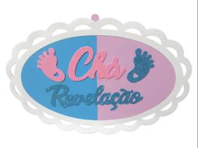 Chá de Bebê Revelação Painel De Eva Azul E Rosa