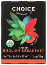Chá de café da manhã inglês orgânico Choice Organic Teas 16 sacos Chá de café da manhã inglês orgânico Choice Organic Teas 16 sacos