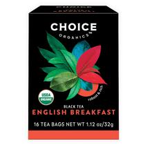 Chá de café da manhã inglês orgânico Choice Organics 96 sacos Chá de café da manhã inglês orgânico Choice Organics 96 sacos