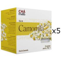 Chá de Camomila Kit com 5 Caixas de 10 Sachês cada