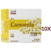Chá de Camomila Natural Vegano Cx10 Sachês 1g Kit 10