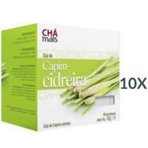 Chá de Capim-Cidreira Natural Vegano Cx10 Sachês 1g Kit 10