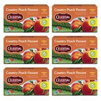Chá de ervas Celestial Seasonings Country Peach Passion, pacote com 6