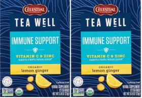 Chá de ervas Celestial Seasonings TeaWell, limão e gengibre, 24 sacos Chá de ervas Celestial Seasonings TeaWell, limão e gengibre, 24 sacos