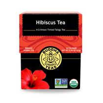 Chá de ervas, chás Buddha, hibisco orgânico, sem cafeína, 18 sacos