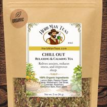 Chá de Ervas Herb Man Teas Chill Out Relaxante Orgânico a Granel Chá de Ervas Herb Man Teas Chill Out Relaxante Orgânico a Granel