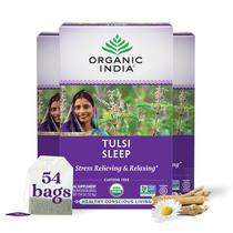 Chá de ervas ORGÂNICO DA ÍNDIA Tulsi Sleep Holy Basil, 18 sacos, 3 pacotes