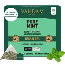 Chá de Ervas VAHDAM Pure Mint 100 Sachês Piramidais 200 g Chá de Ervas VAHDAM Pure Mint 100 Sachês Piramidais 200 g