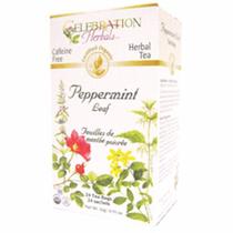 Chá de folha de hortelã-pimenta orgânica 24 saquinhos da Celebration Herbals (pacote com 6)