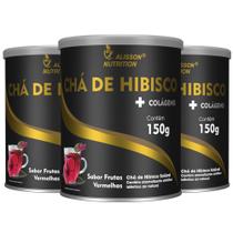 Chá De Hibisco + Colágeno Chá Solúvel 3x150 gramas Alisson Nutrition Chá De Hibisco + Colágeno Chá Solúvel 3x150 gramas Alisson Nutrition