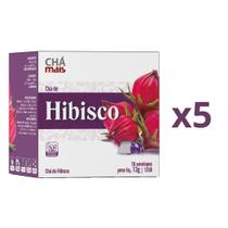 Chá de Hibisco Kit com 5 Caixas de 10 Sachês cada